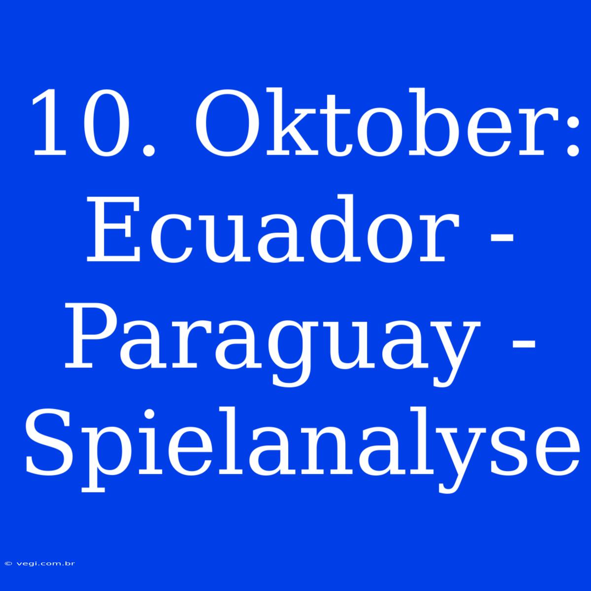 10. Oktober: Ecuador - Paraguay - Spielanalyse