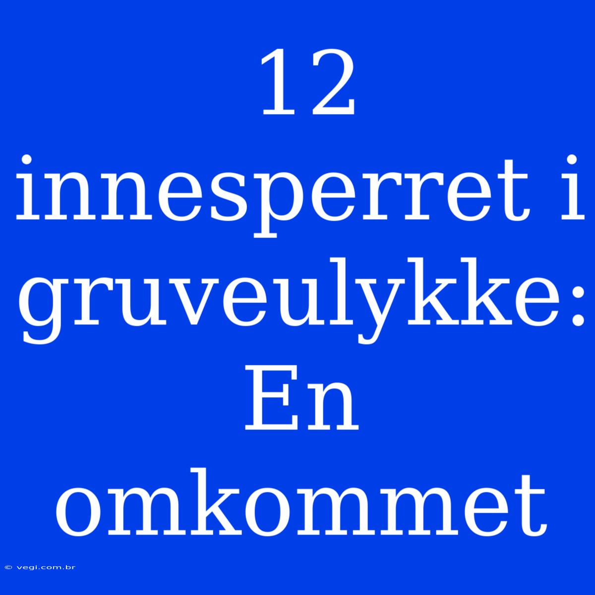 12 Innesperret I Gruveulykke: En Omkommet