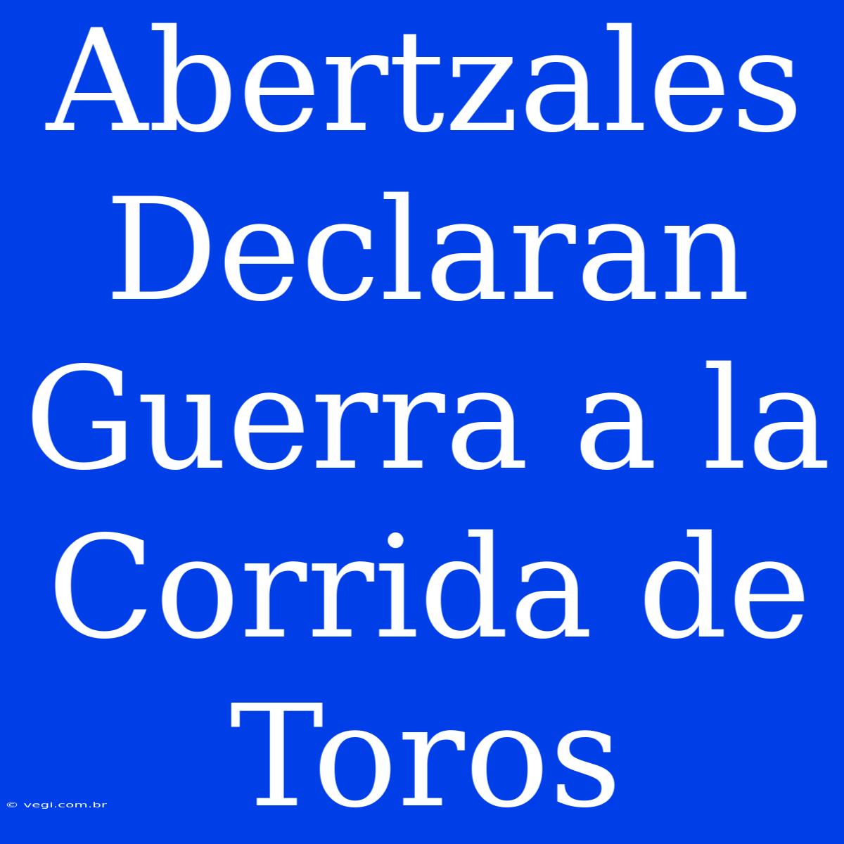 Abertzales Declaran Guerra A La Corrida De Toros