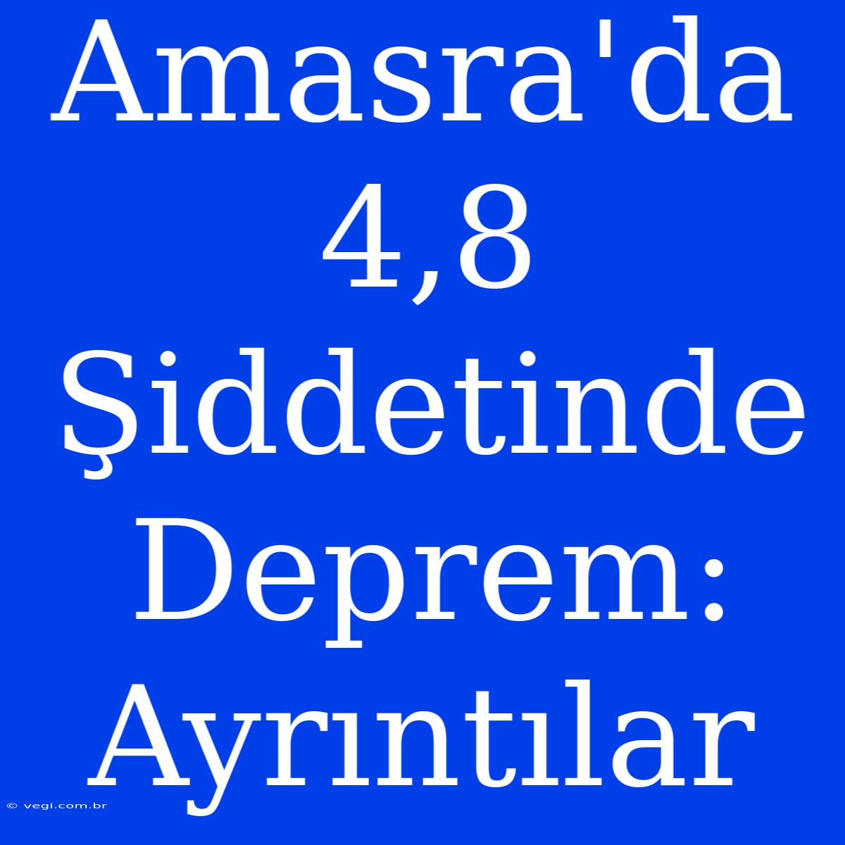 Amasra'da 4,8 Şiddetinde Deprem: Ayrıntılar