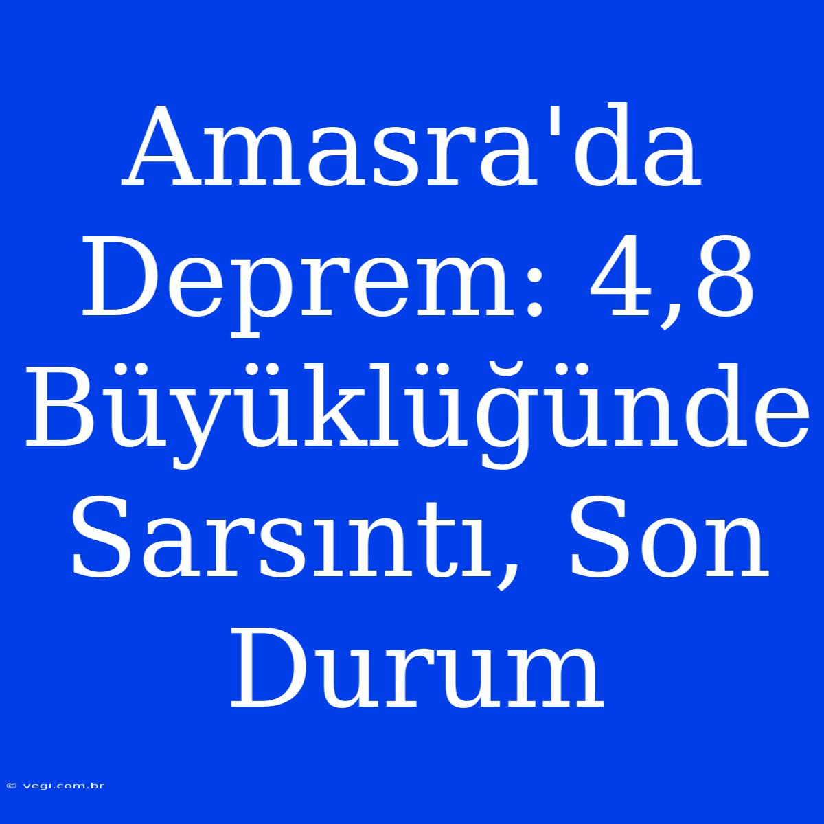 Amasra'da Deprem: 4,8 Büyüklüğünde Sarsıntı, Son Durum