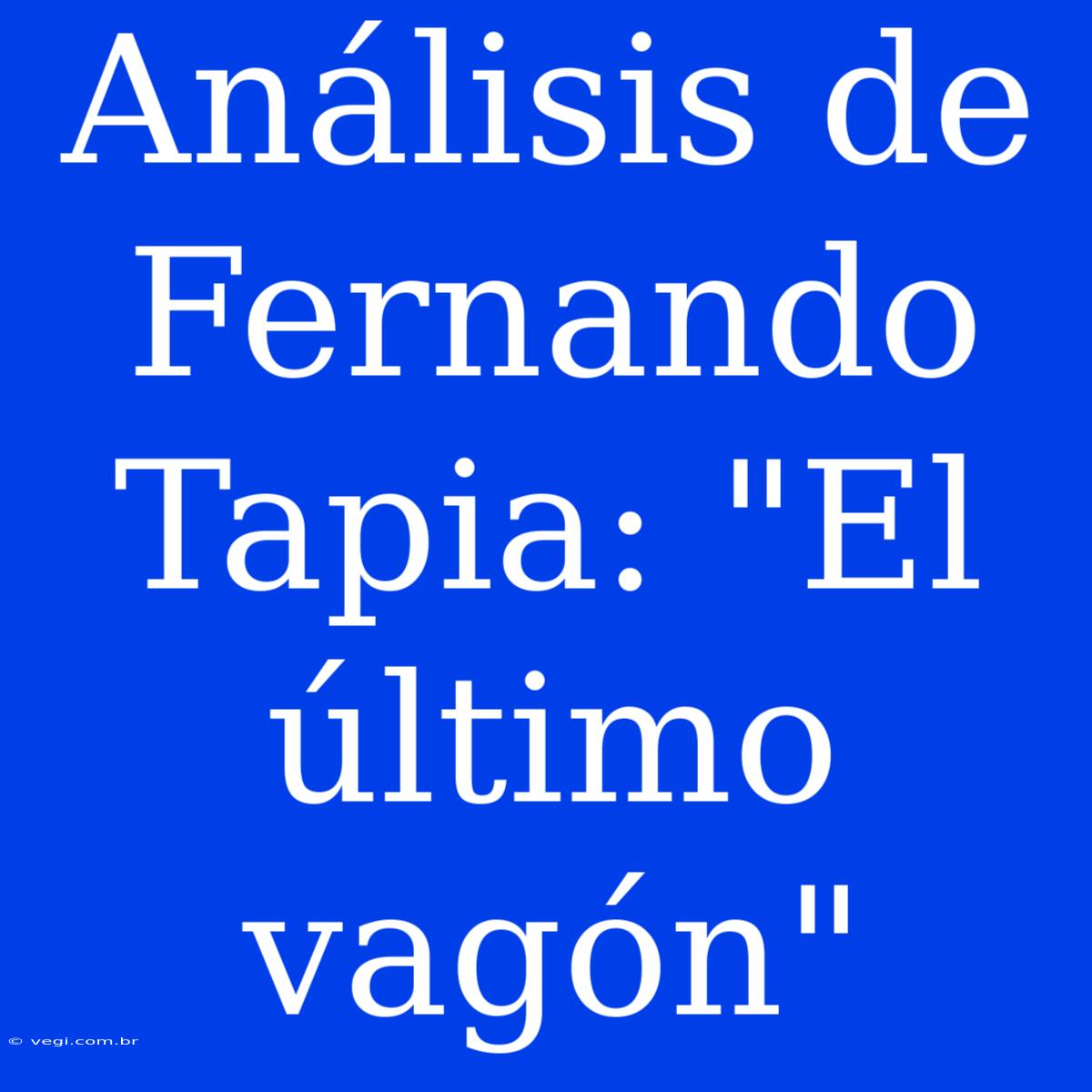 Análisis De Fernando Tapia: 