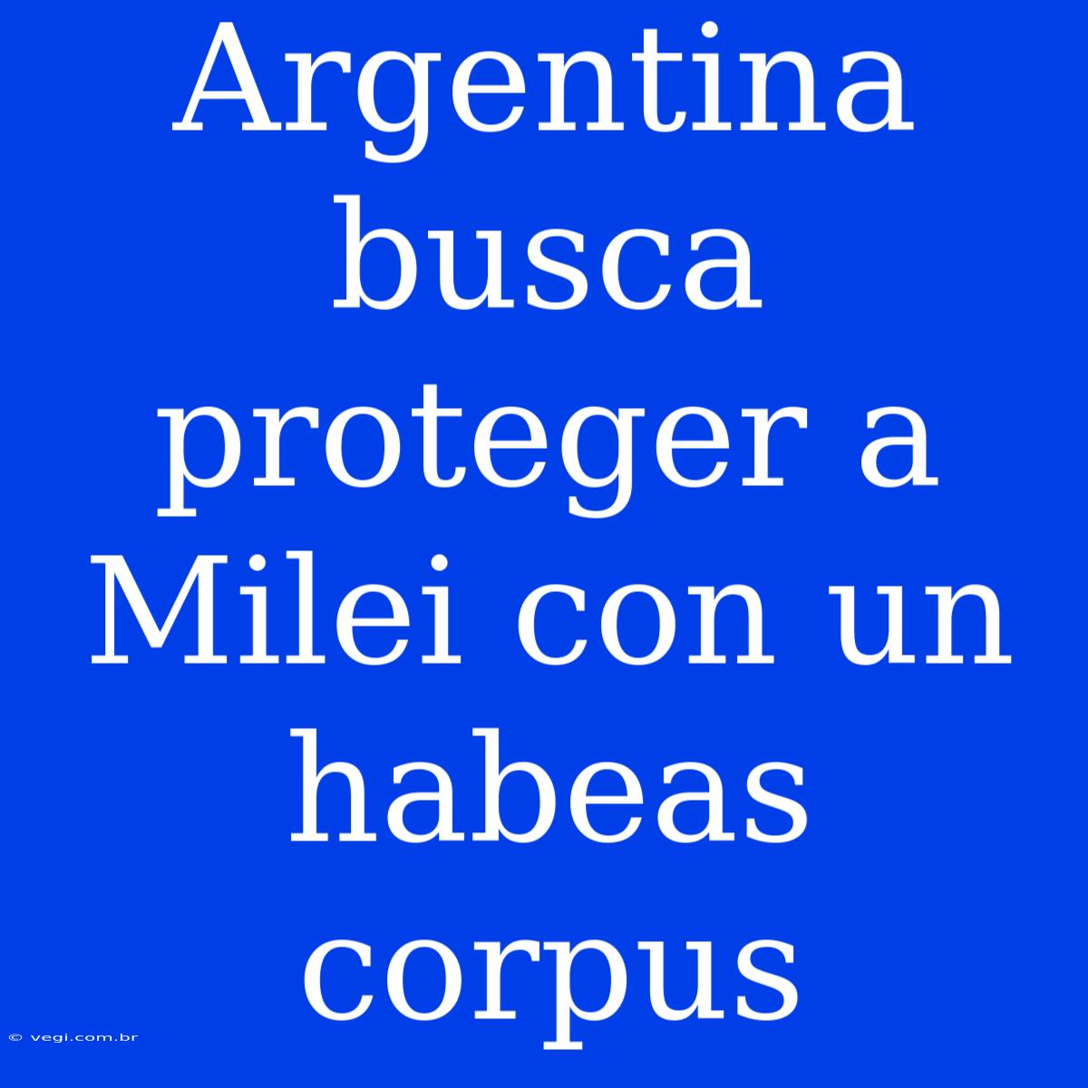 Argentina Busca Proteger A Milei Con Un Habeas Corpus