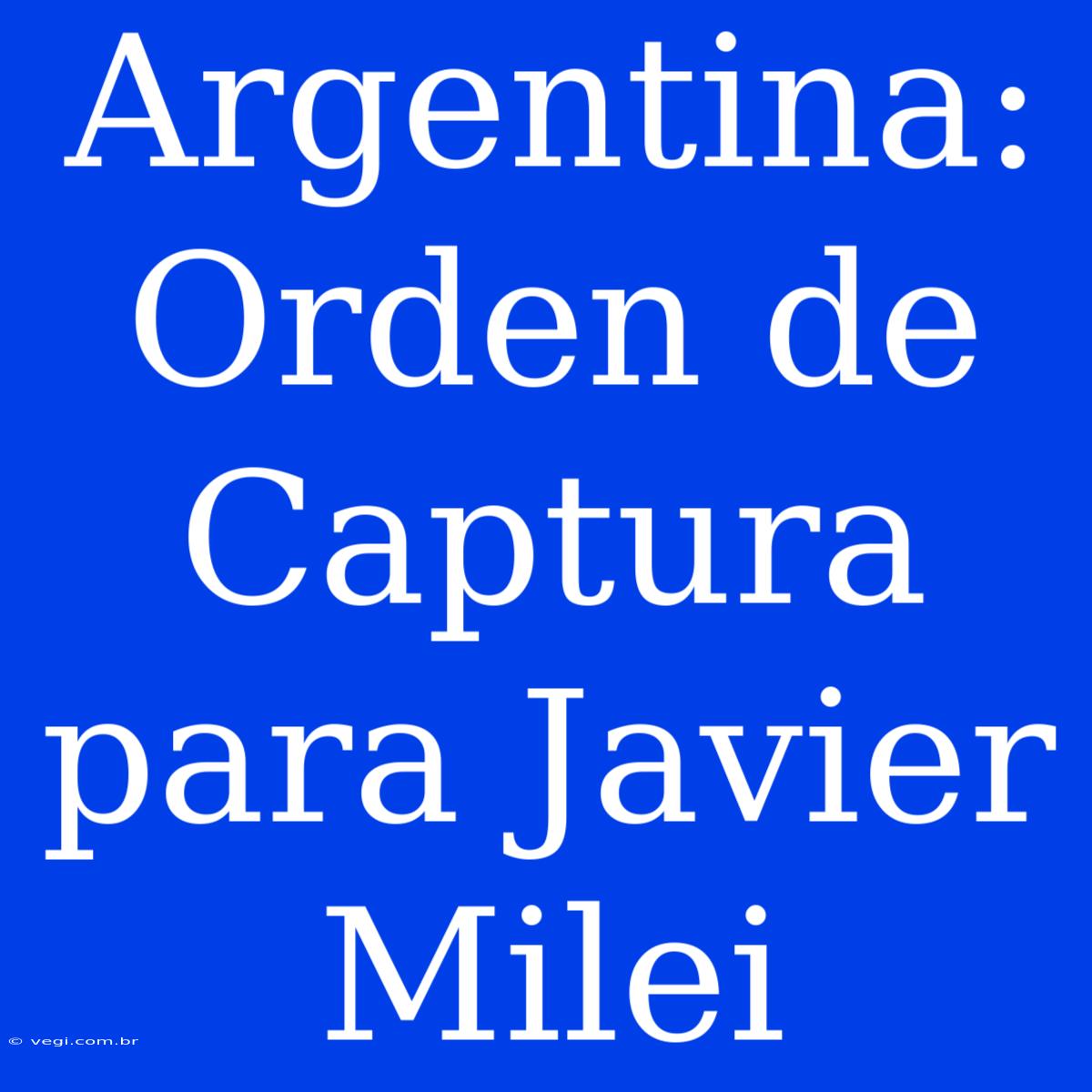 Argentina: Orden De Captura Para Javier Milei