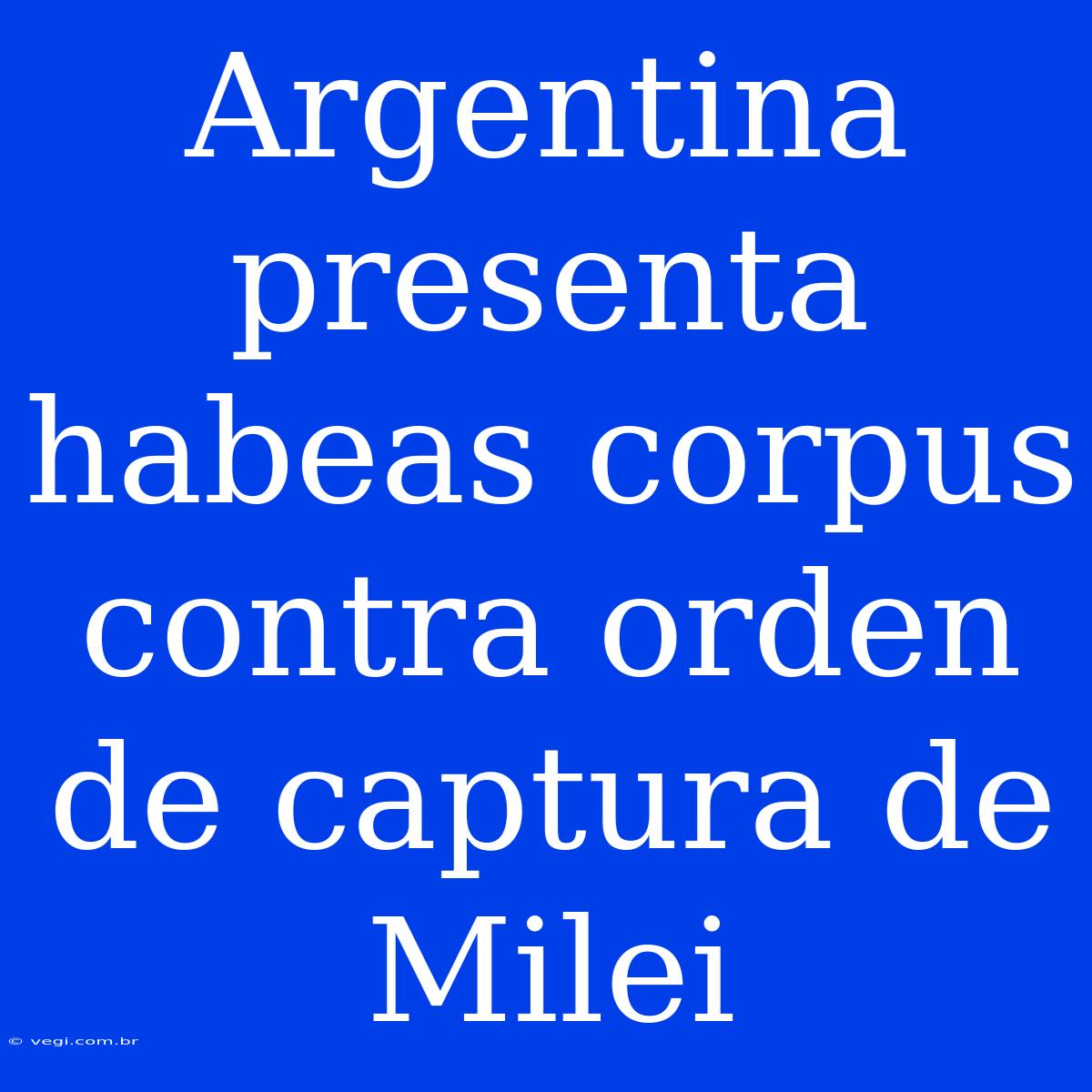 Argentina Presenta Habeas Corpus Contra Orden De Captura De Milei