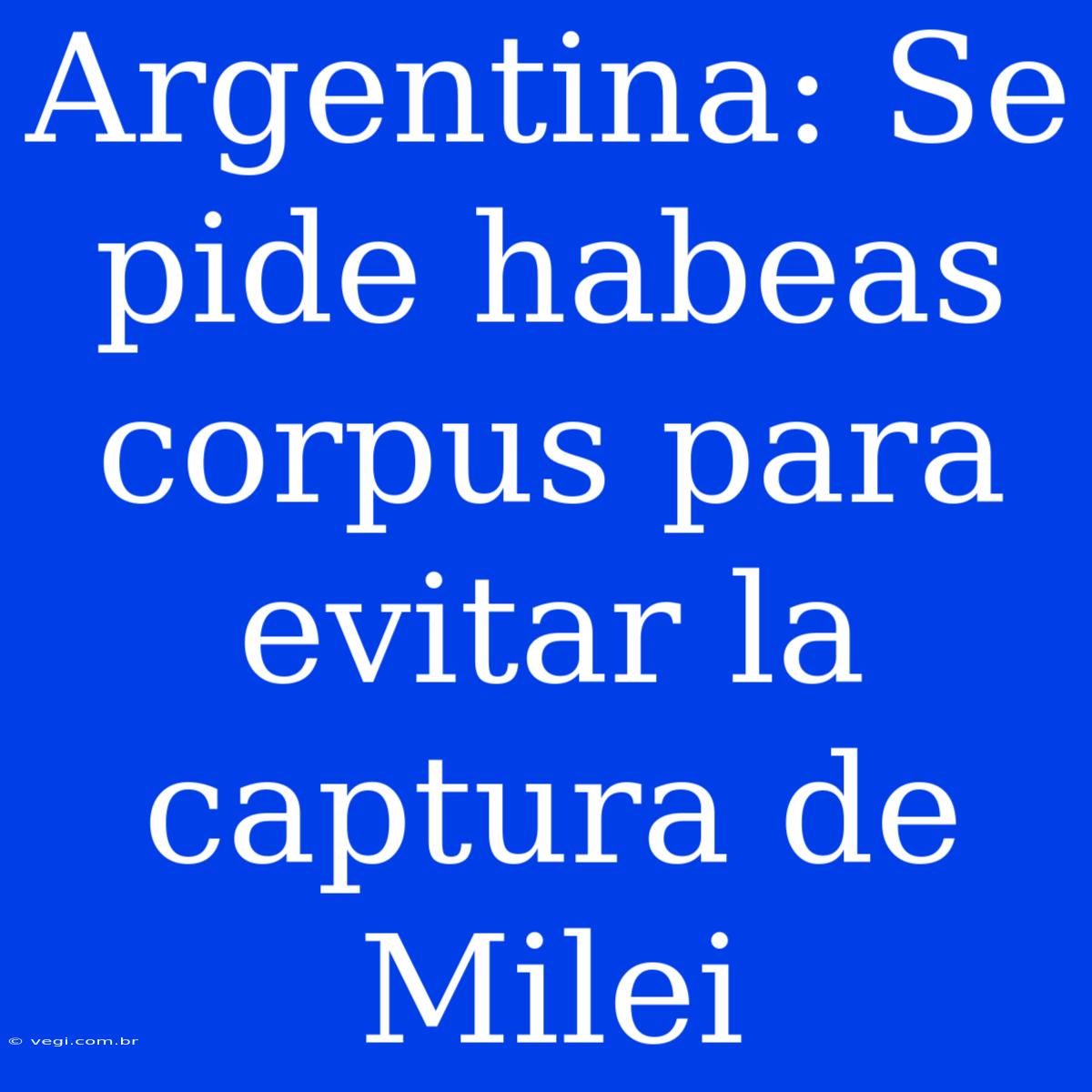 Argentina: Se Pide Habeas Corpus Para Evitar La Captura De Milei