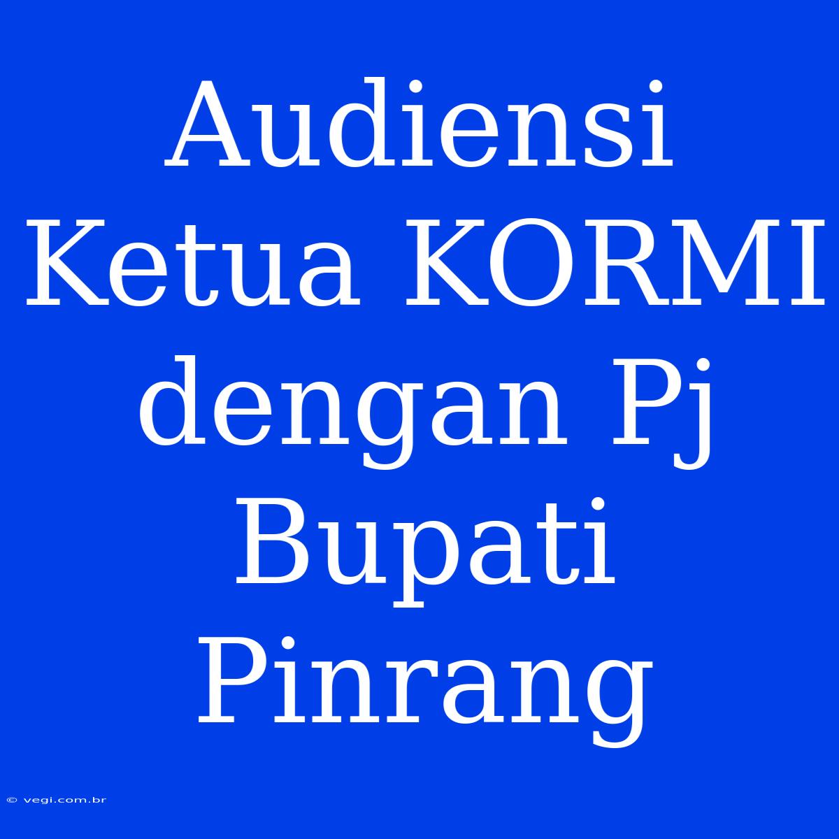 Audiensi Ketua KORMI Dengan Pj Bupati Pinrang