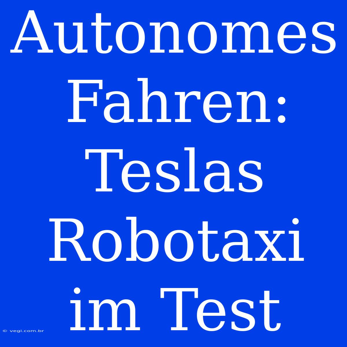 Autonomes Fahren: Teslas Robotaxi Im Test