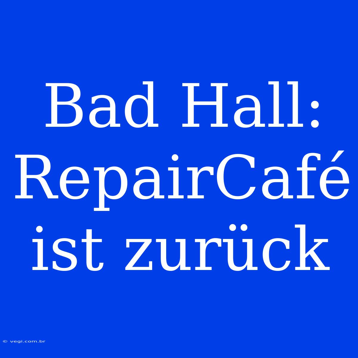 Bad Hall: RepairCafé Ist Zurück