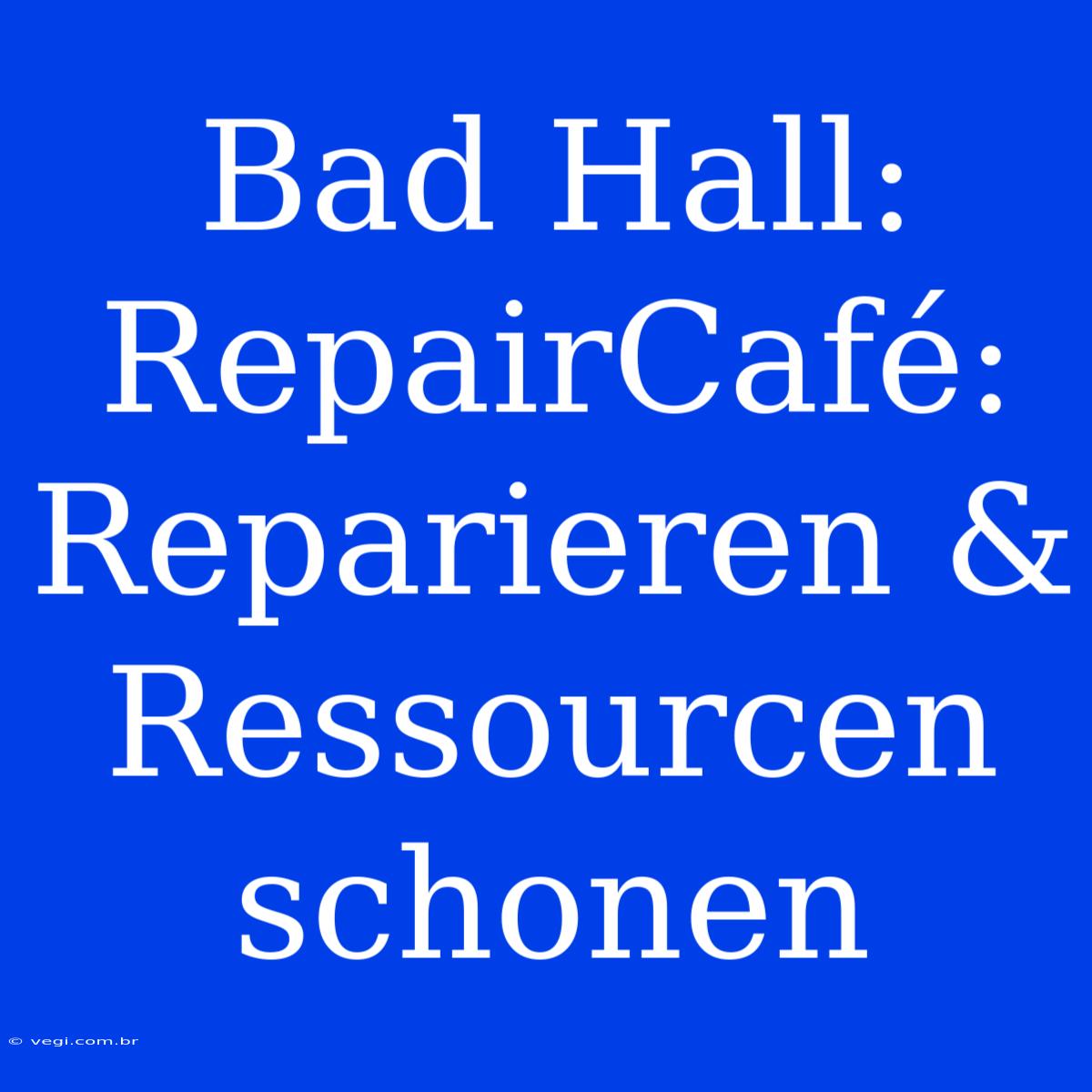 Bad Hall:  RepairCafé:  Reparieren & Ressourcen Schonen 