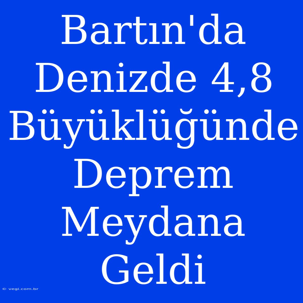 Bartın'da Denizde 4,8 Büyüklüğünde Deprem Meydana Geldi