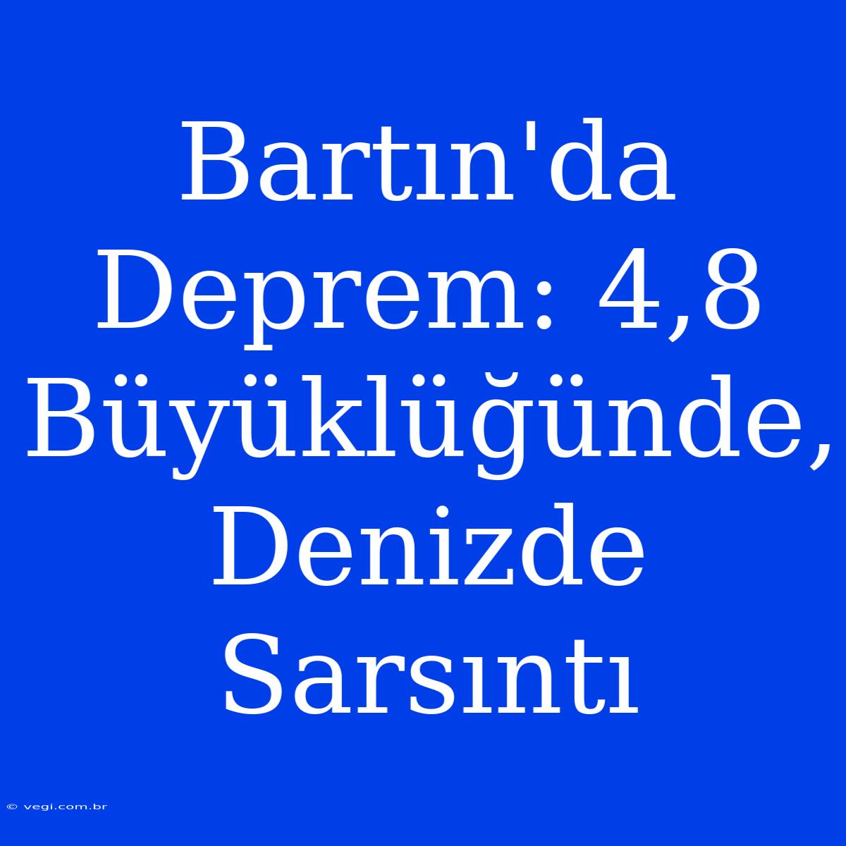 Bartın'da Deprem: 4,8 Büyüklüğünde, Denizde Sarsıntı