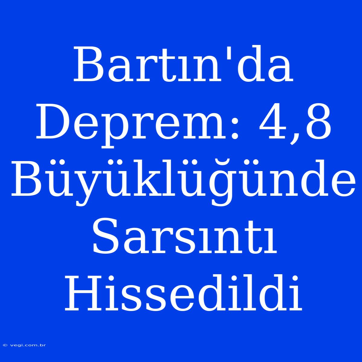 Bartın'da Deprem: 4,8 Büyüklüğünde Sarsıntı Hissedildi