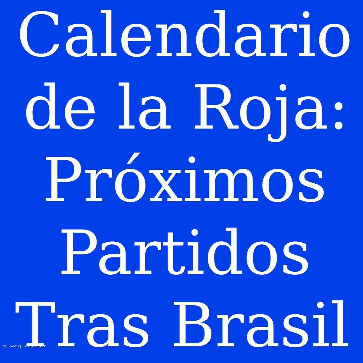 Calendario De La Roja: Próximos Partidos Tras Brasil