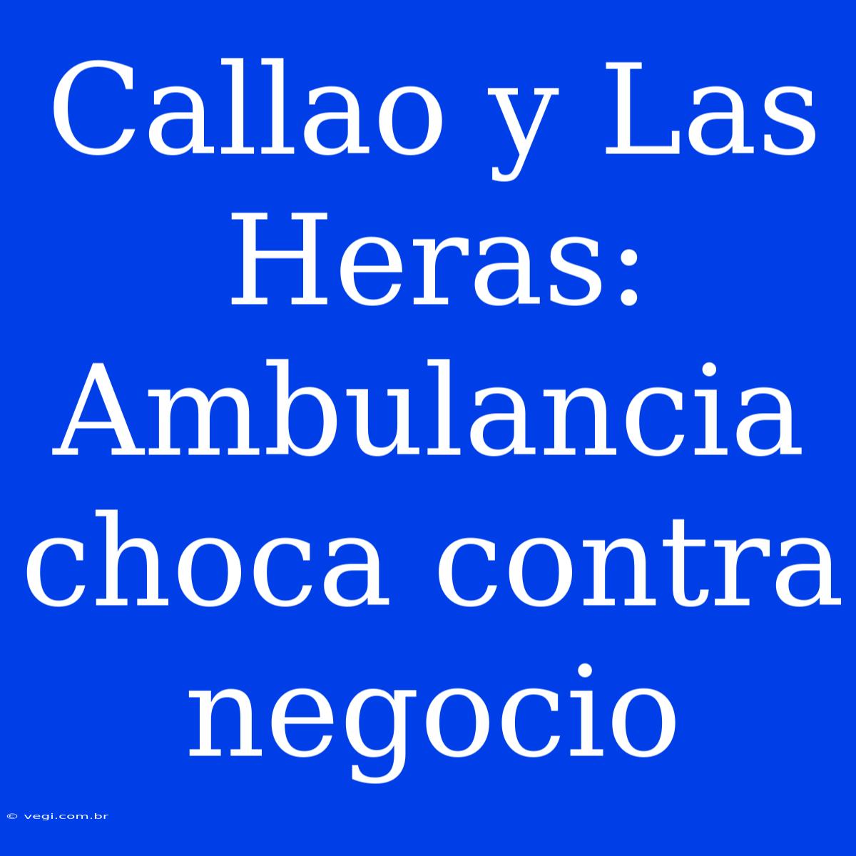 Callao Y Las Heras: Ambulancia Choca Contra Negocio 