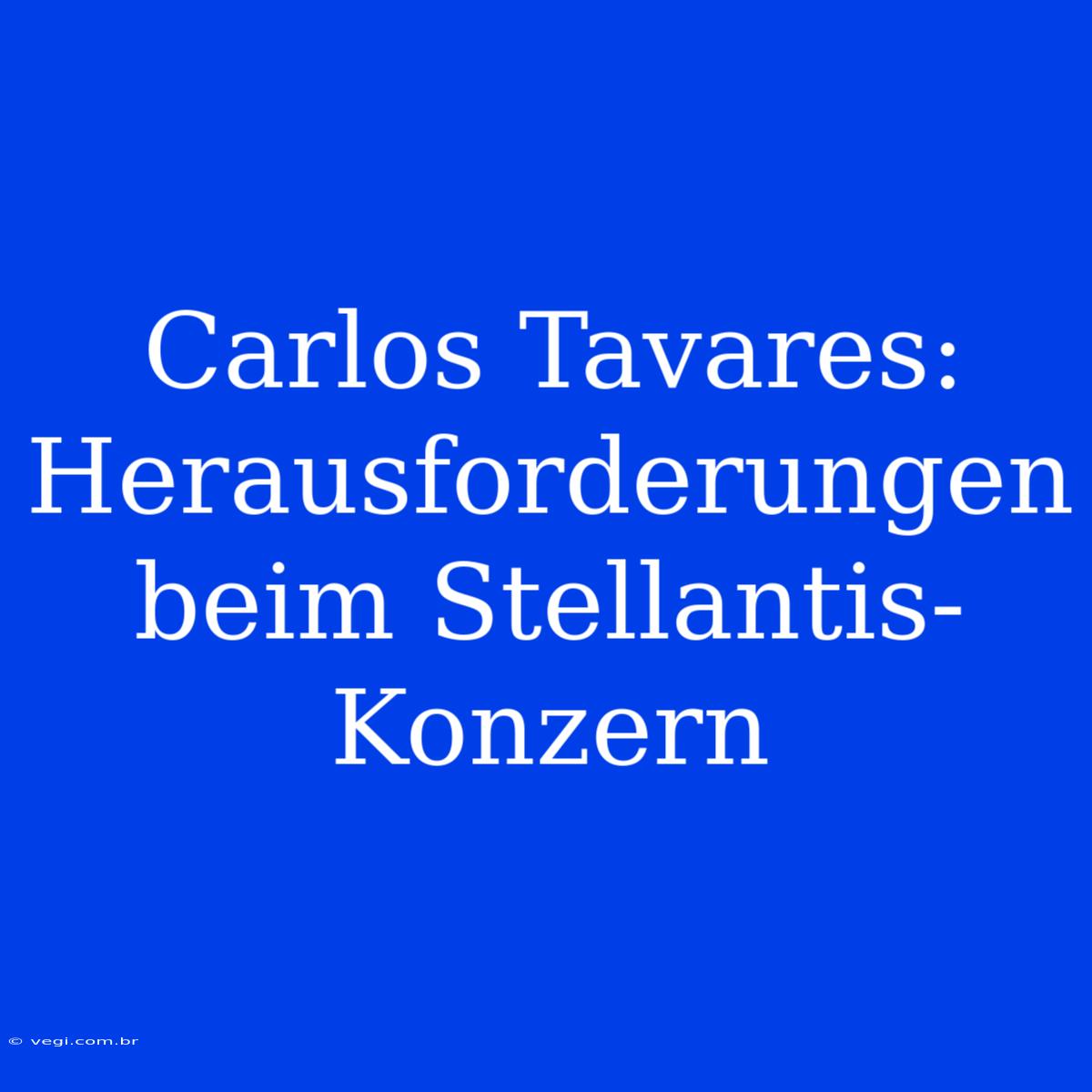 Carlos Tavares: Herausforderungen Beim Stellantis-Konzern