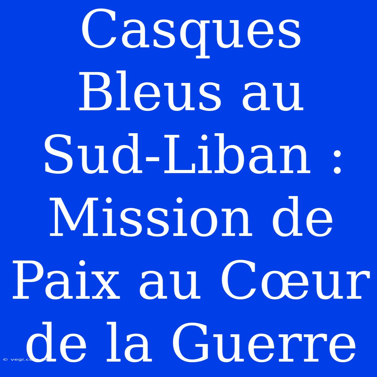 Casques Bleus Au Sud-Liban : Mission De Paix Au Cœur De La Guerre