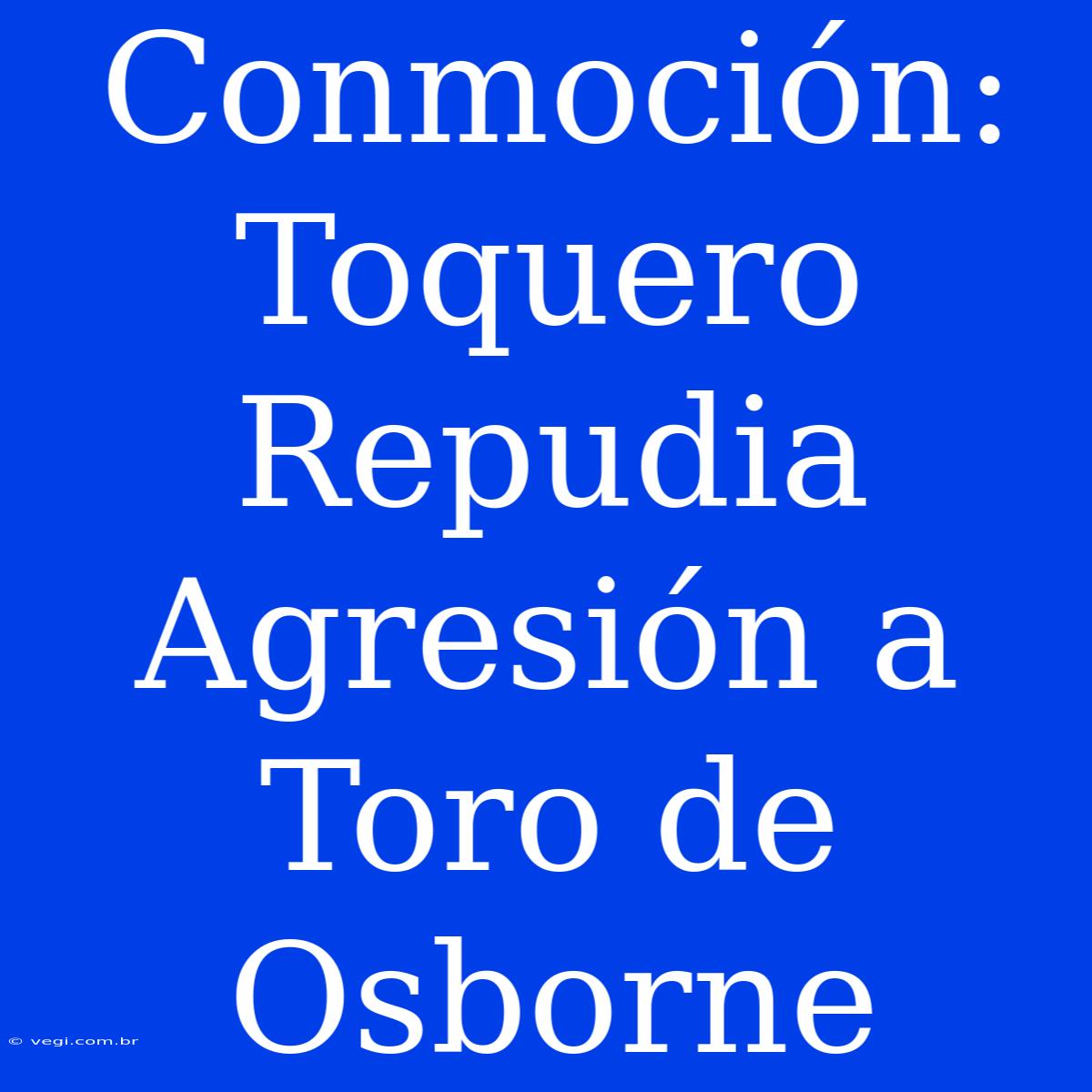 Conmoción: Toquero Repudia Agresión A Toro De Osborne