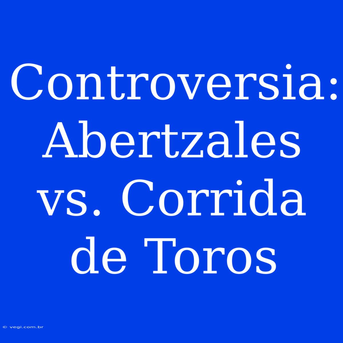 Controversia: Abertzales Vs. Corrida De Toros