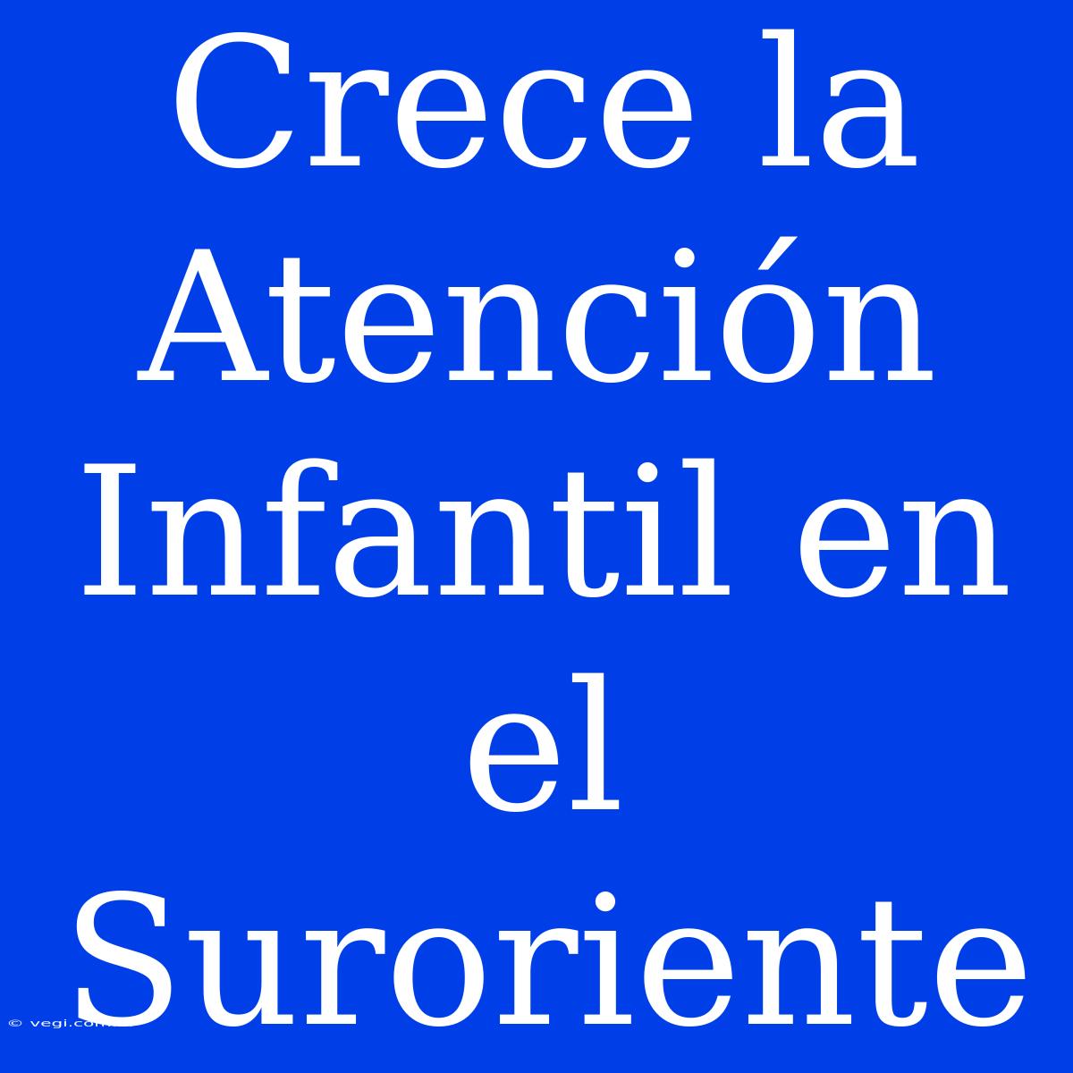 Crece La Atención Infantil En El Suroriente