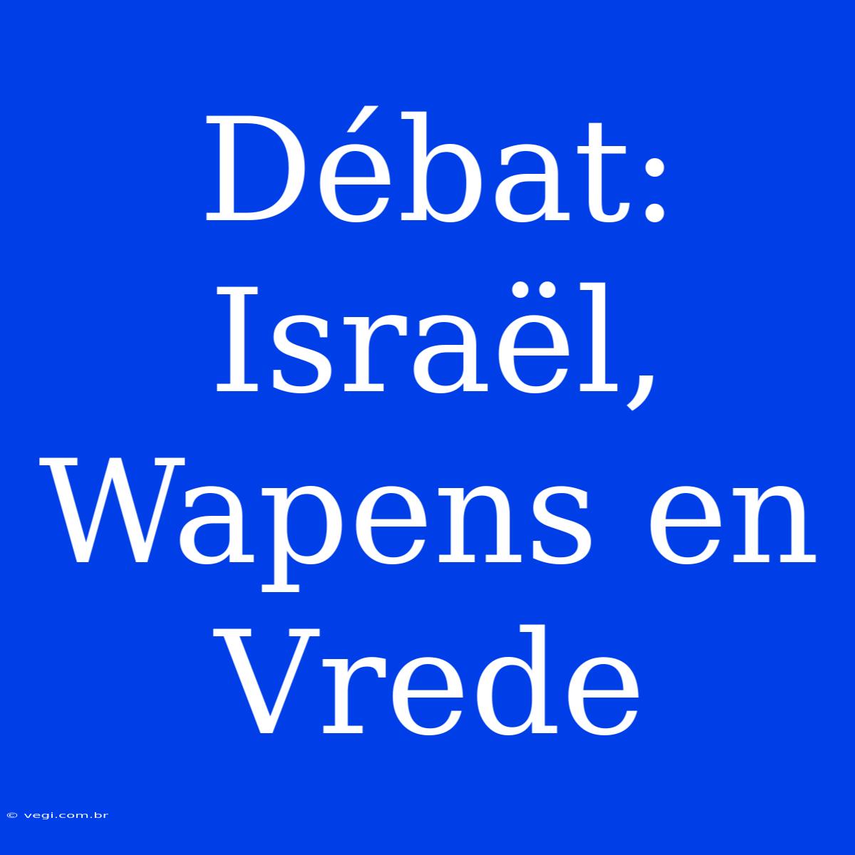 Débat: Israël, Wapens En Vrede