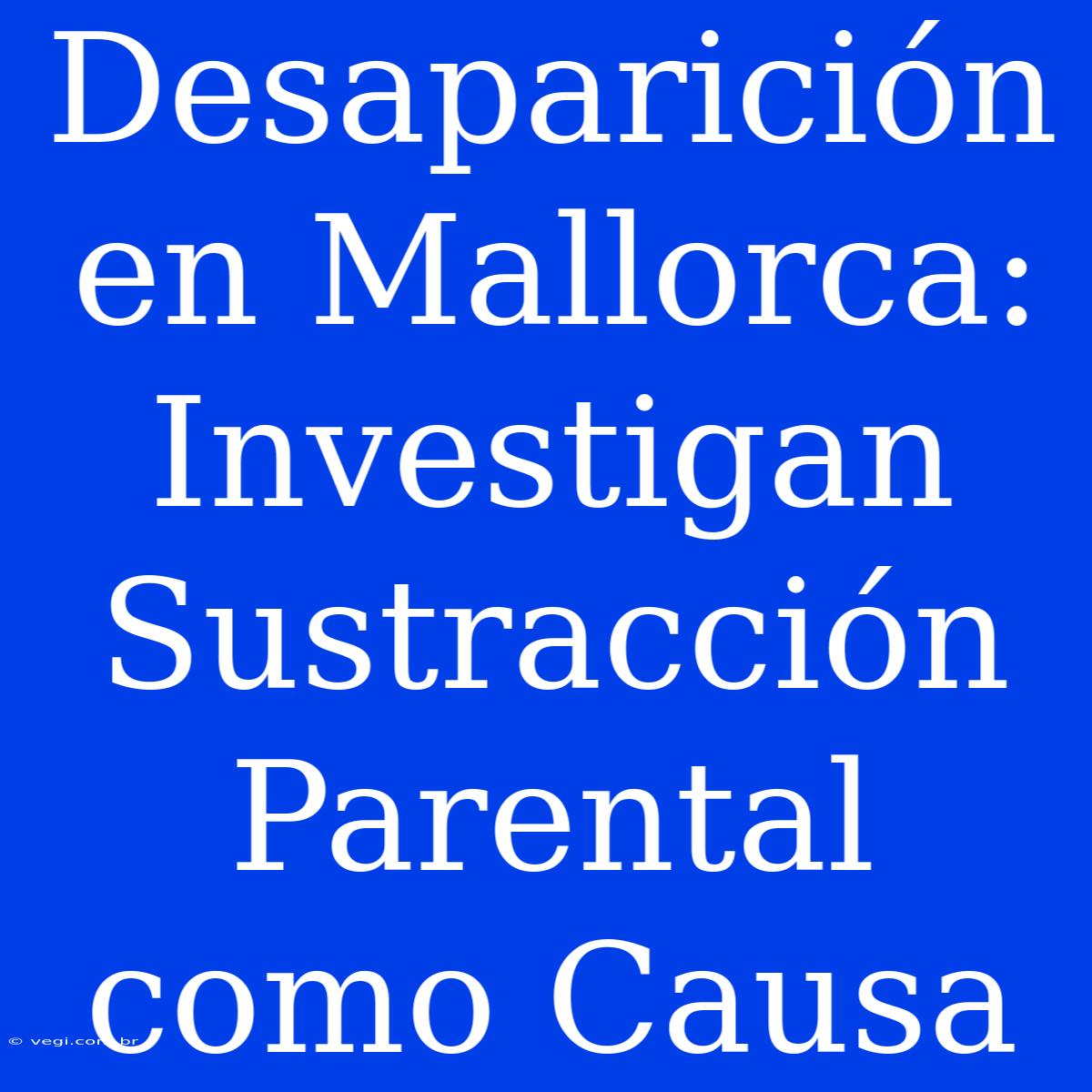 Desaparición En Mallorca: Investigan Sustracción Parental Como Causa