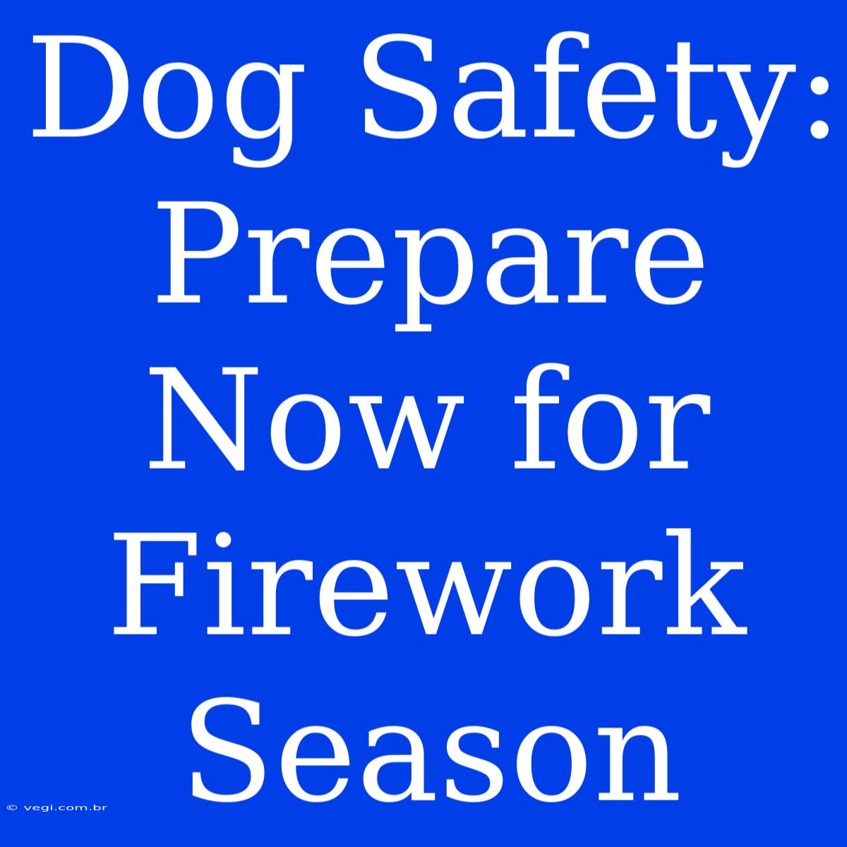 Dog Safety: Prepare Now For Firework Season 