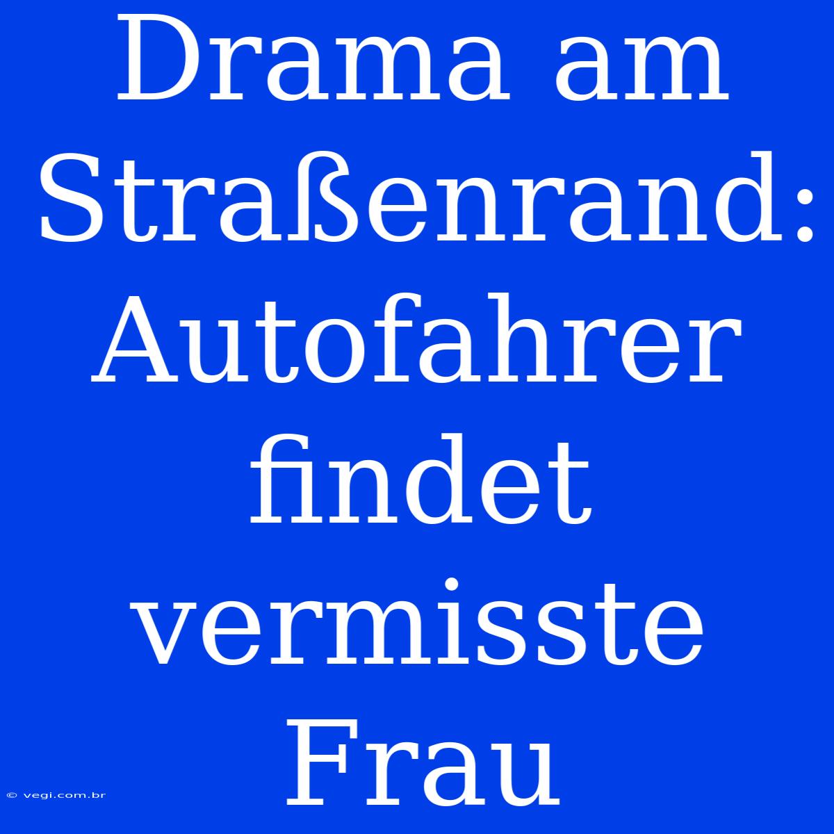 Drama Am Straßenrand: Autofahrer Findet Vermisste Frau