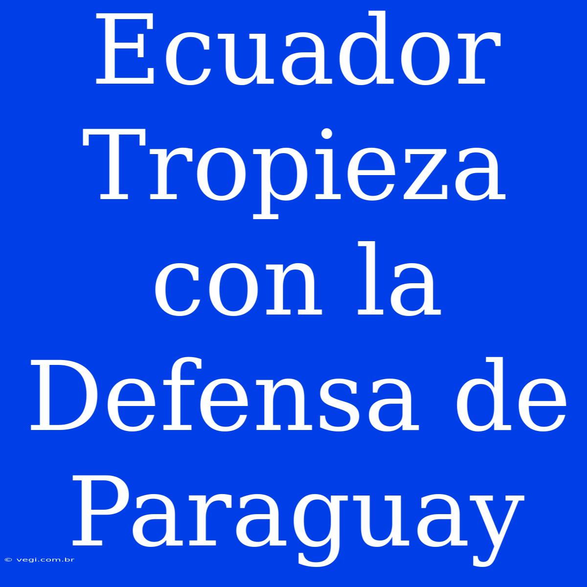 Ecuador Tropieza Con La Defensa De Paraguay