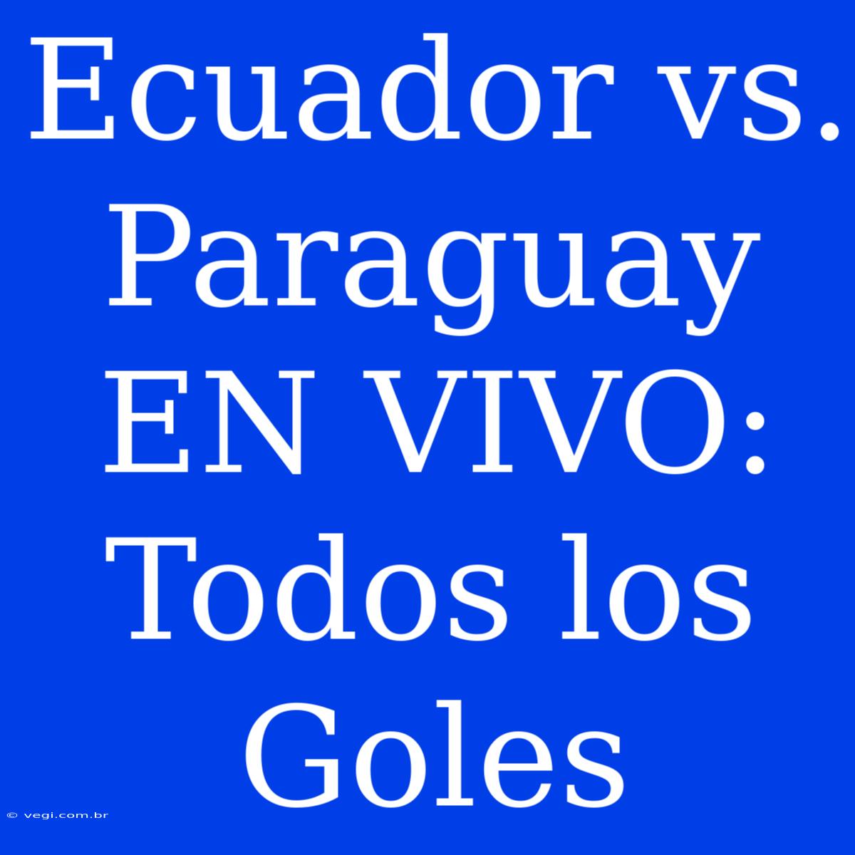 Ecuador Vs. Paraguay EN VIVO: Todos Los Goles