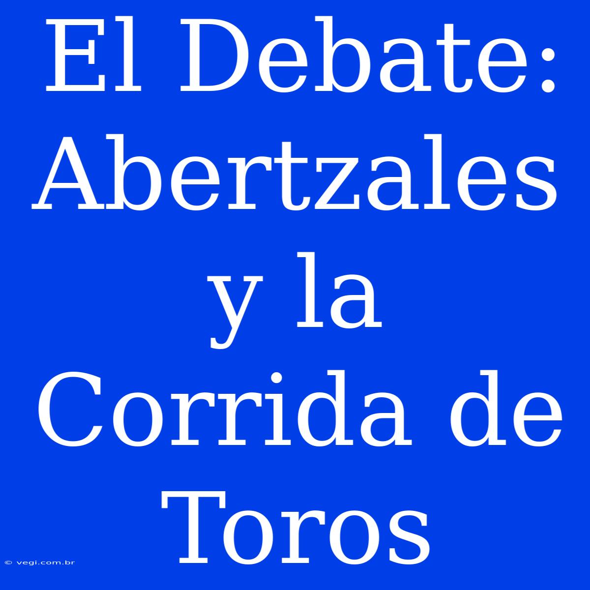 El Debate: Abertzales Y La Corrida De Toros