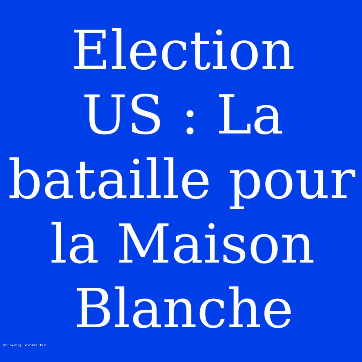 Election US : La Bataille Pour La Maison Blanche