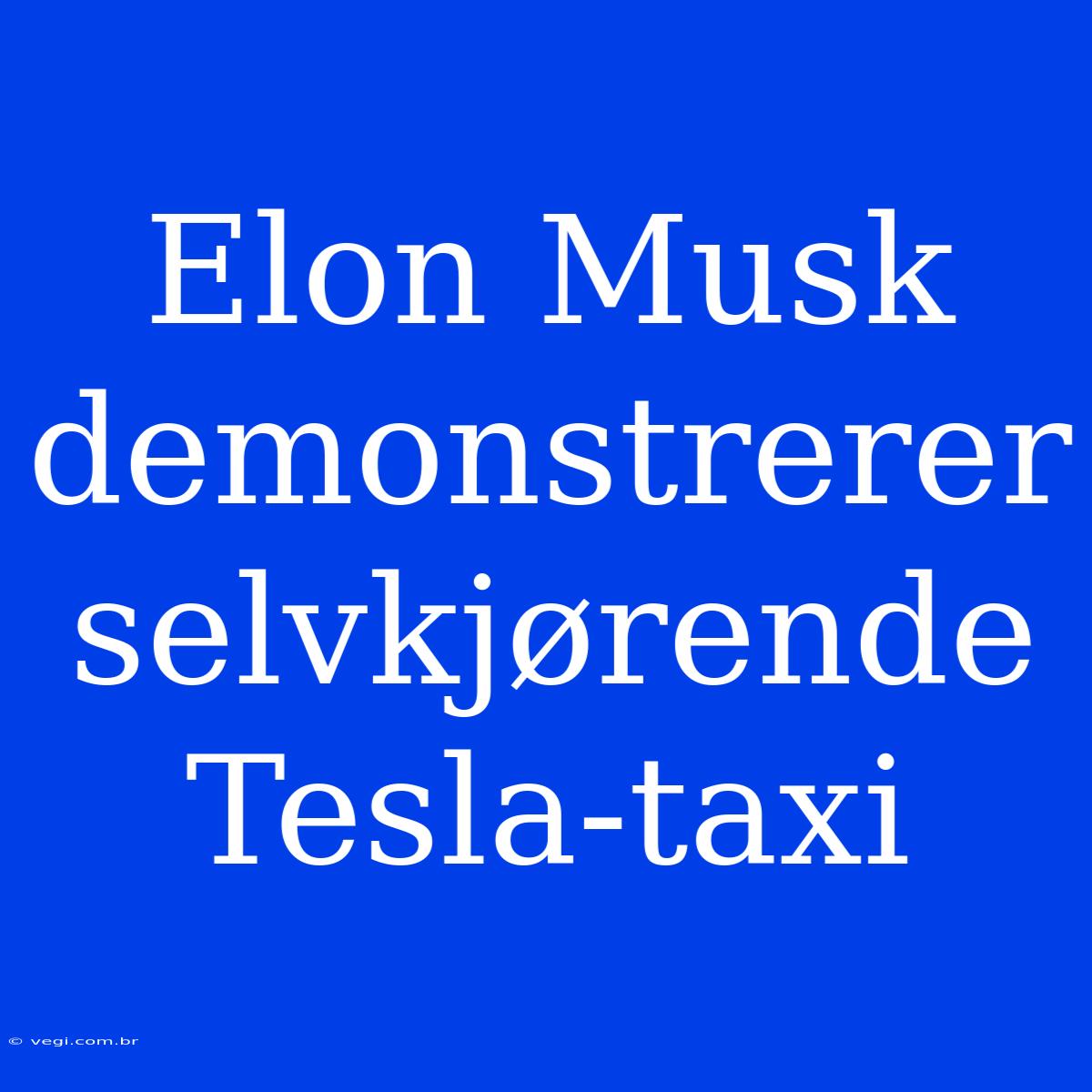 Elon Musk Demonstrerer Selvkjørende Tesla-taxi