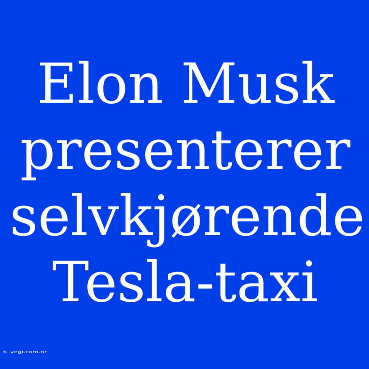 Elon Musk Presenterer Selvkjørende Tesla-taxi