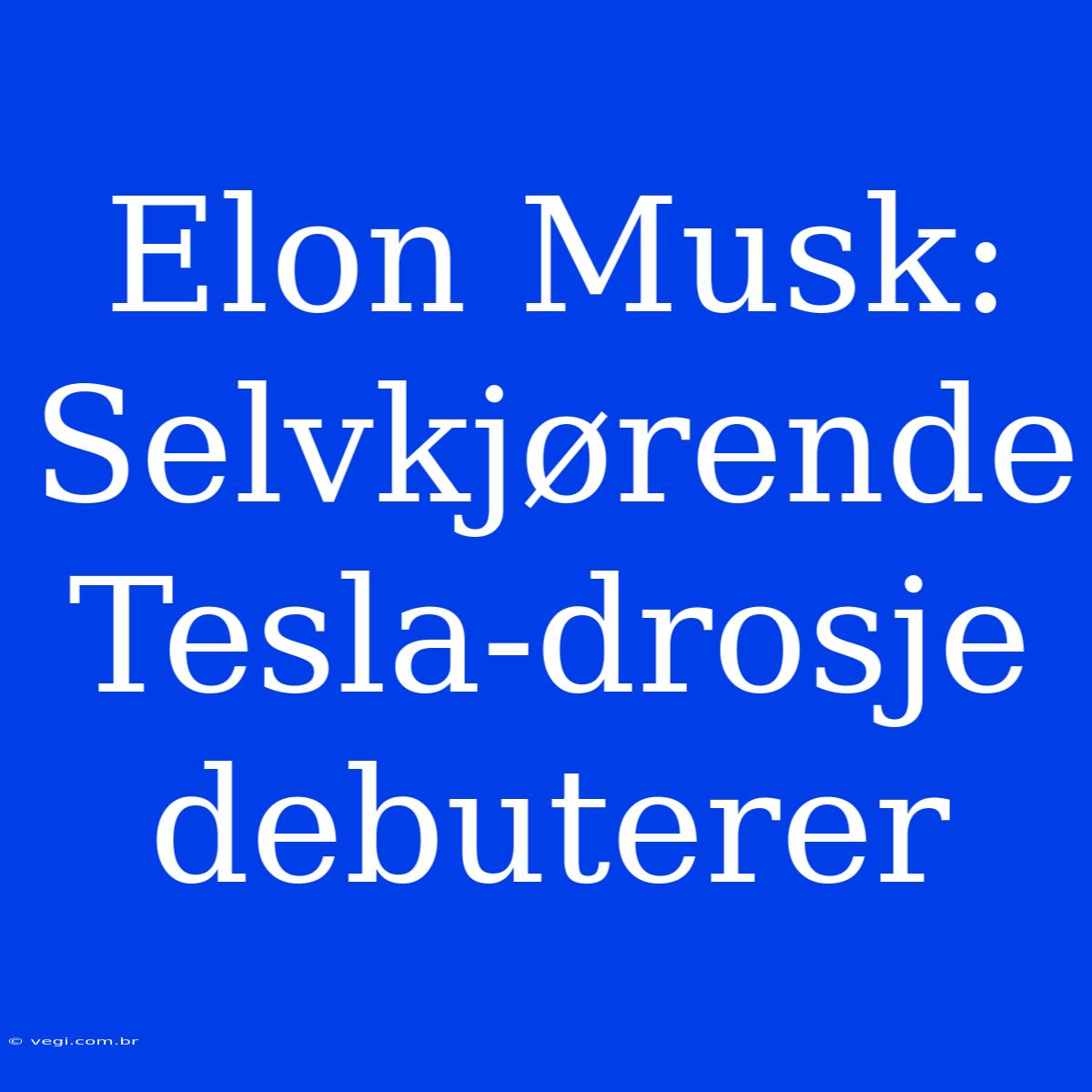 Elon Musk: Selvkjørende Tesla-drosje Debuterer