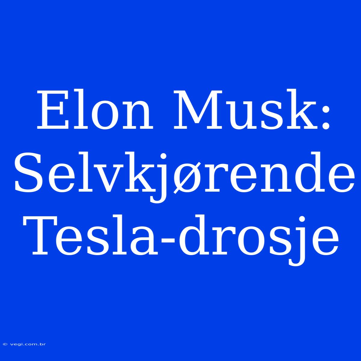 Elon Musk: Selvkjørende Tesla-drosje