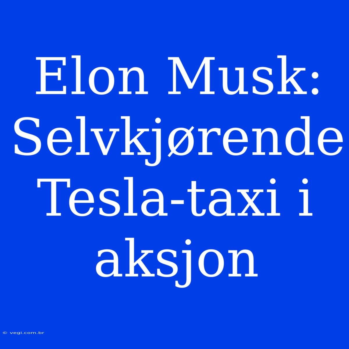 Elon Musk: Selvkjørende Tesla-taxi I Aksjon