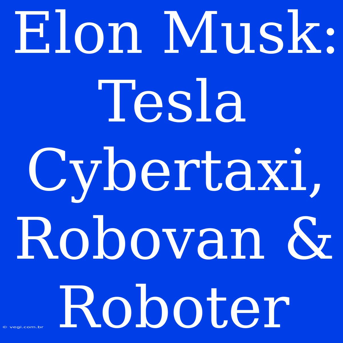 Elon Musk: Tesla Cybertaxi, Robovan & Roboter