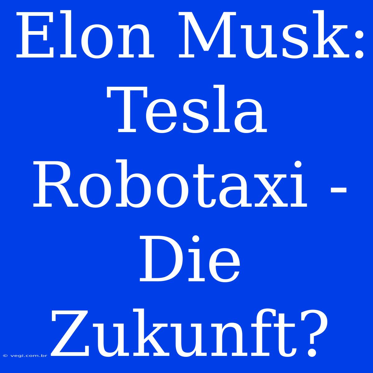 Elon Musk: Tesla Robotaxi - Die Zukunft?