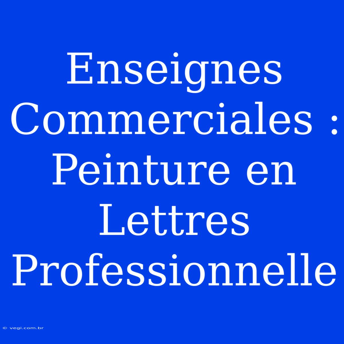 Enseignes Commerciales : Peinture En Lettres Professionnelle