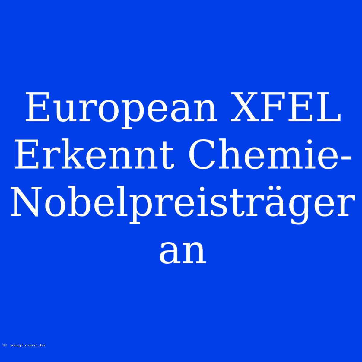 European XFEL Erkennt Chemie-Nobelpreisträger An