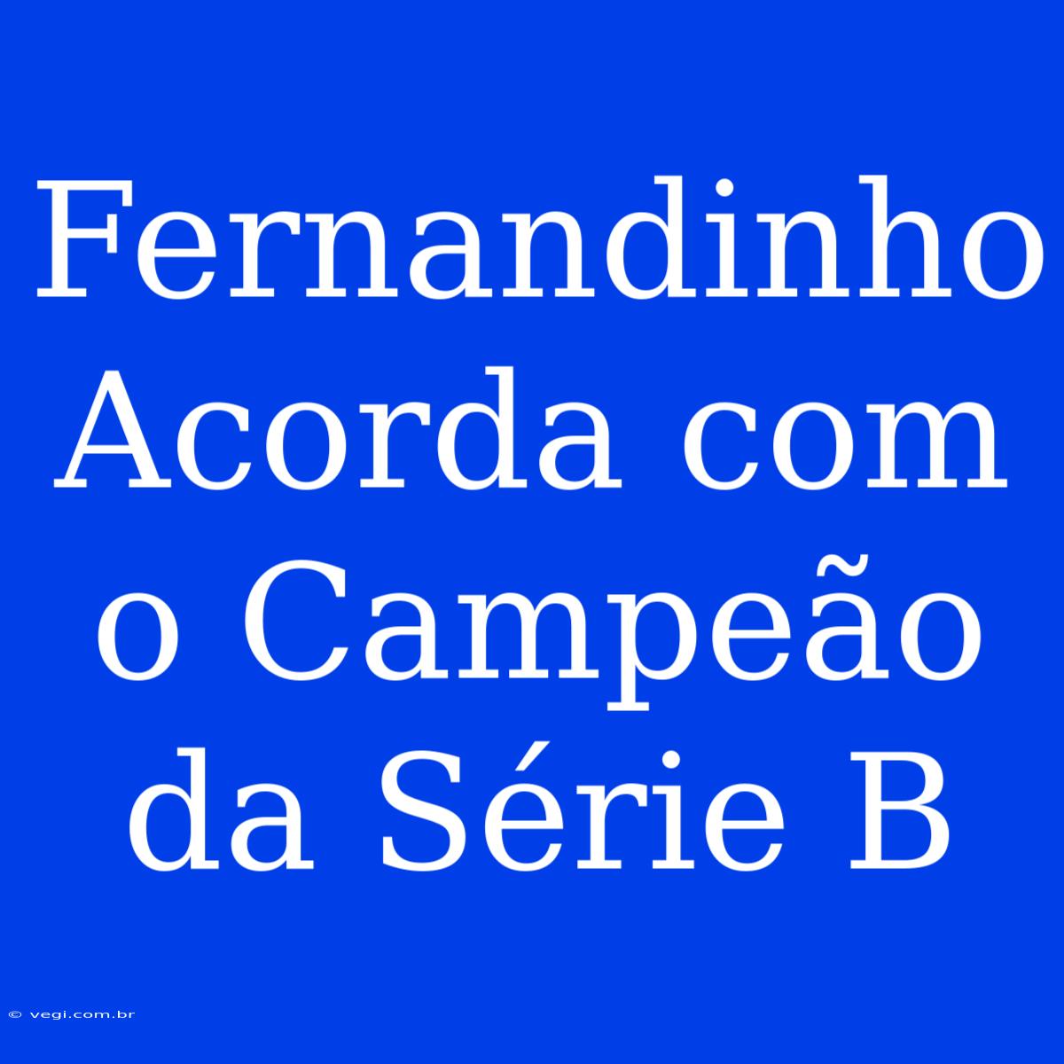 Fernandinho Acorda Com O Campeão Da Série B