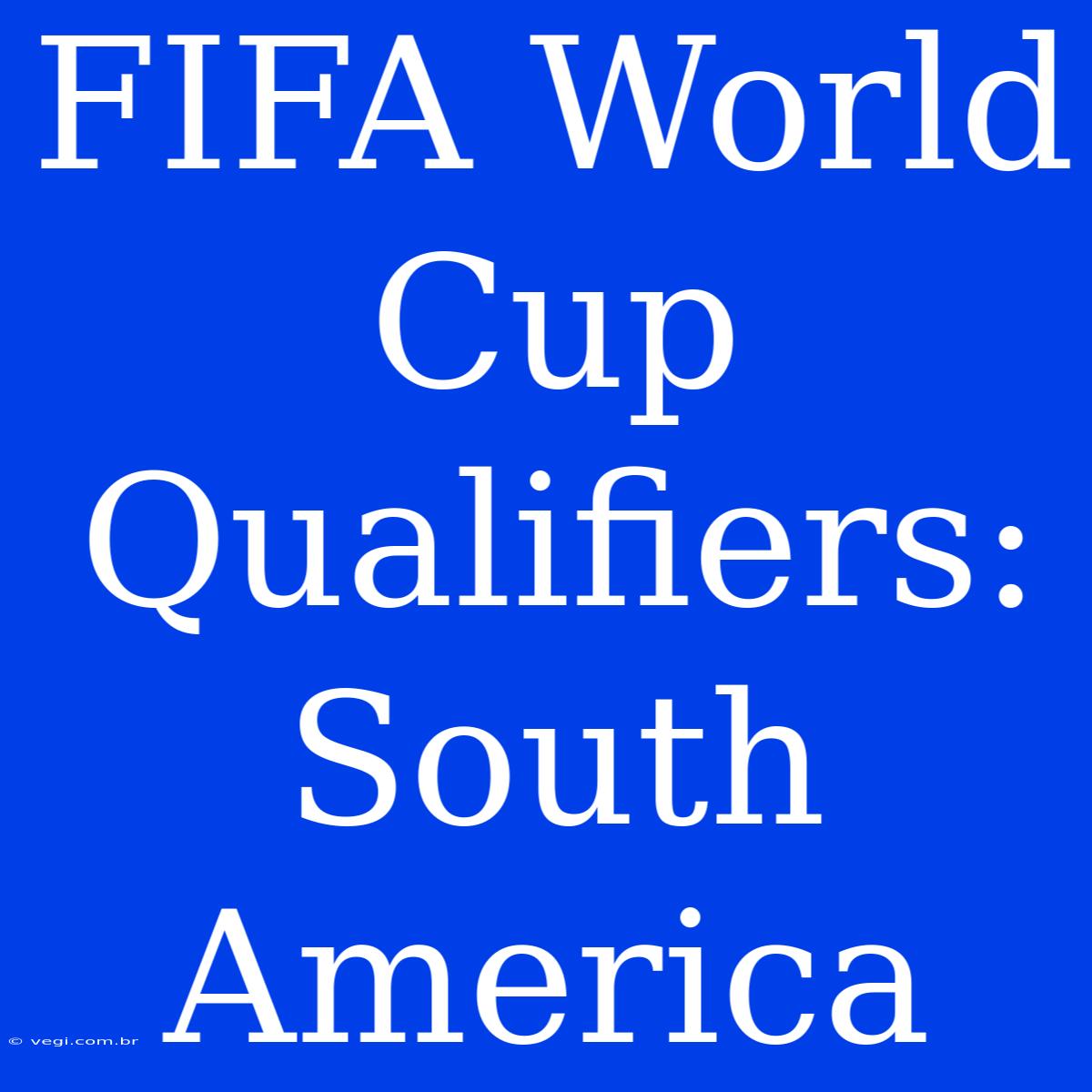 FIFA World Cup Qualifiers: South America