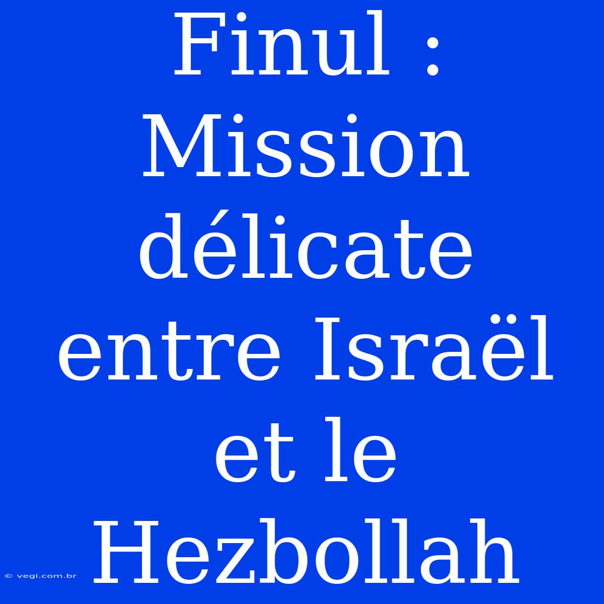 Finul : Mission Délicate Entre Israël Et Le Hezbollah