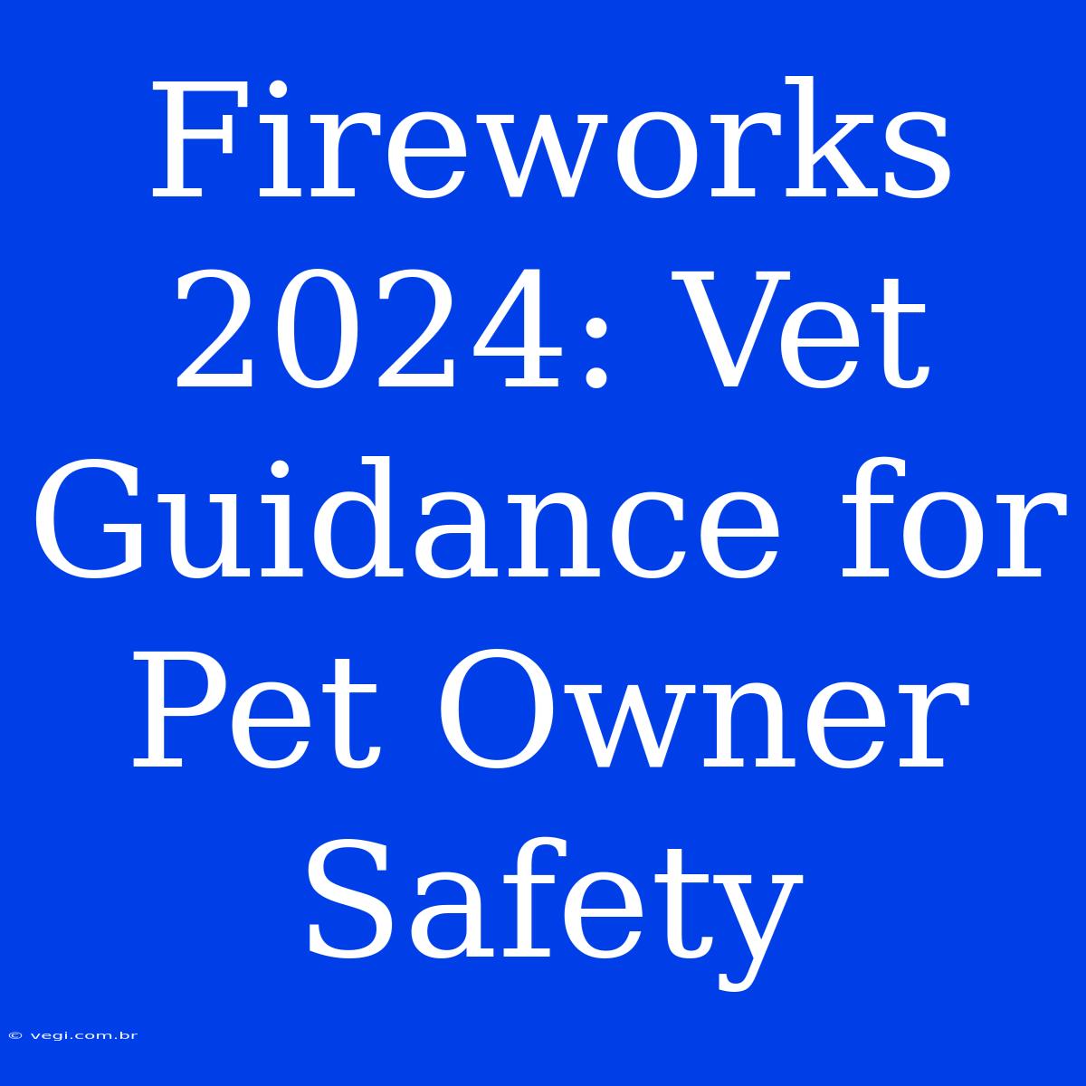 Fireworks 2024: Vet Guidance For Pet Owner Safety