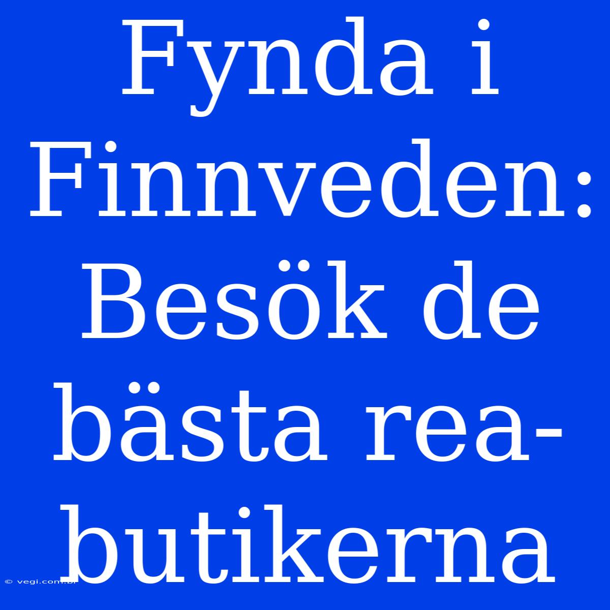 Fynda I Finnveden: Besök De Bästa Rea-butikerna