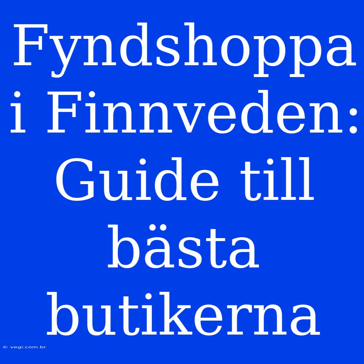 Fyndshoppa I Finnveden: Guide Till Bästa Butikerna