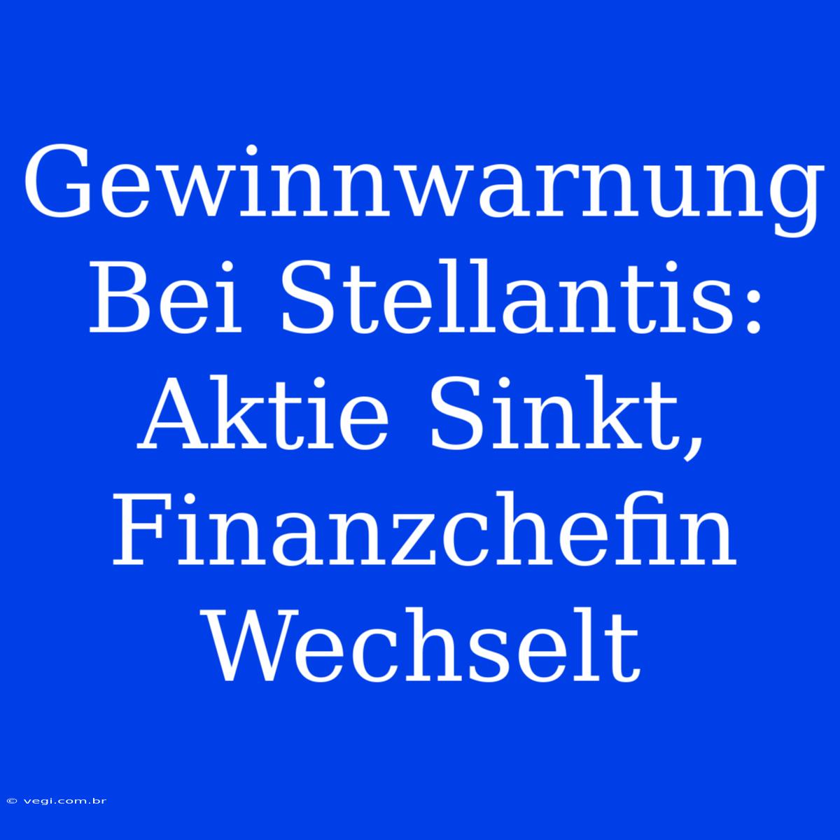 Gewinnwarnung Bei Stellantis: Aktie Sinkt, Finanzchefin Wechselt