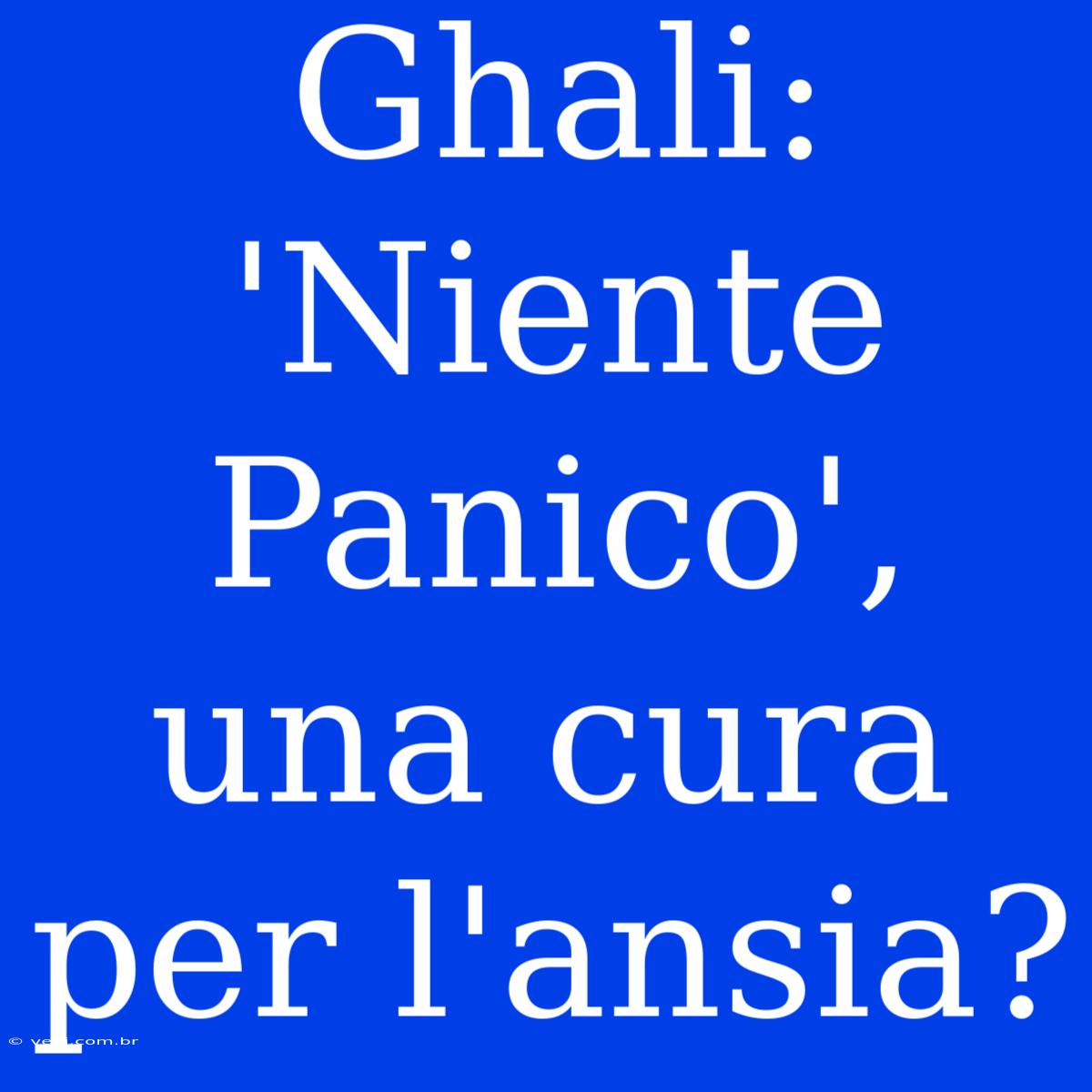 Ghali: 'Niente Panico', Una Cura Per L'ansia?