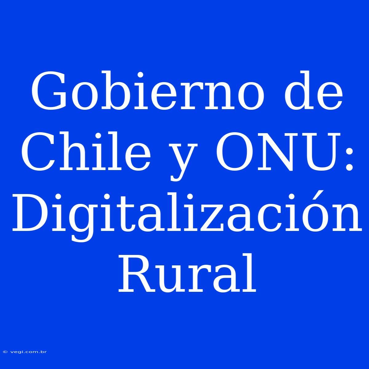 Gobierno De Chile Y ONU: Digitalización Rural